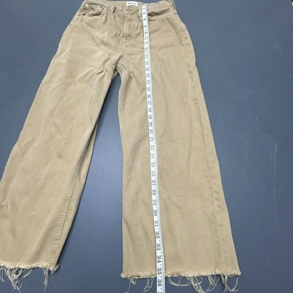 Etica Wide Leg Jeans Women's 26 Brown High Rise Frayed Hem Raw Hem Denim Casual - Picture 10 of 12